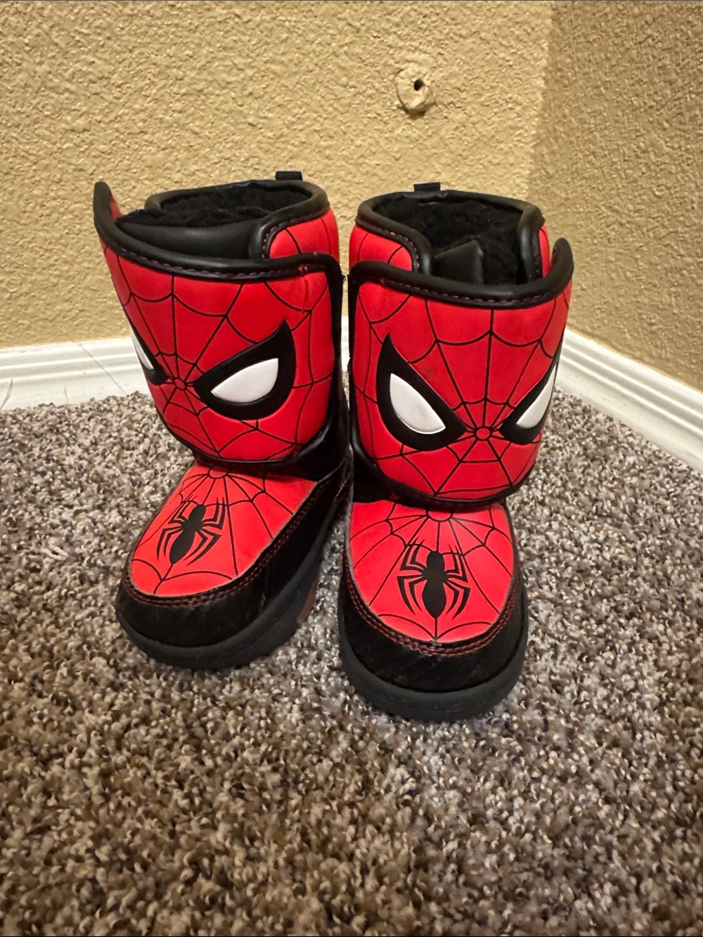 Marvel Red and Black Spider-Man Kids Snow Boots